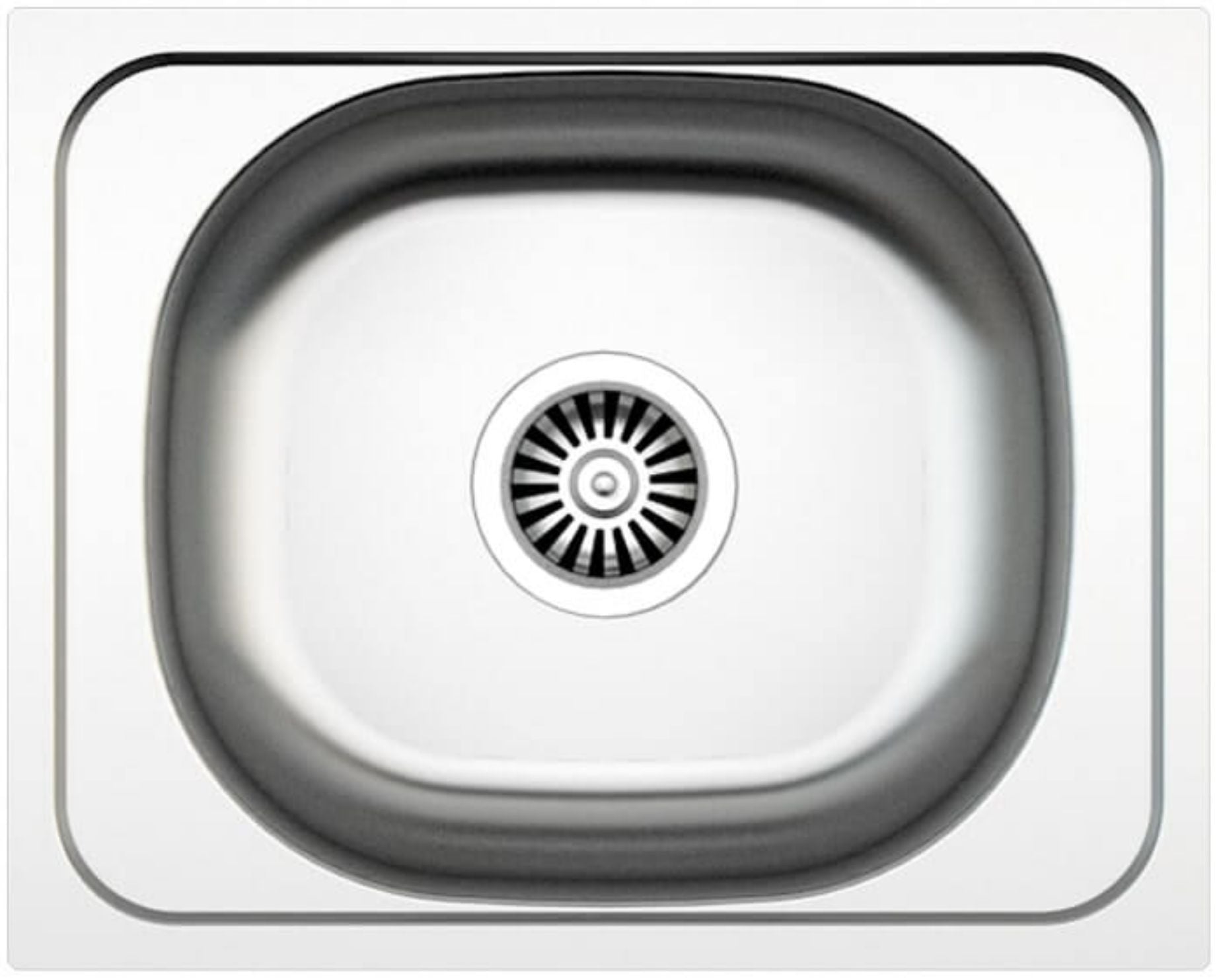 Eingebaute Edelstahlspüle in verschiedenen Größen, inklusive Siphon-Set und Armaturen