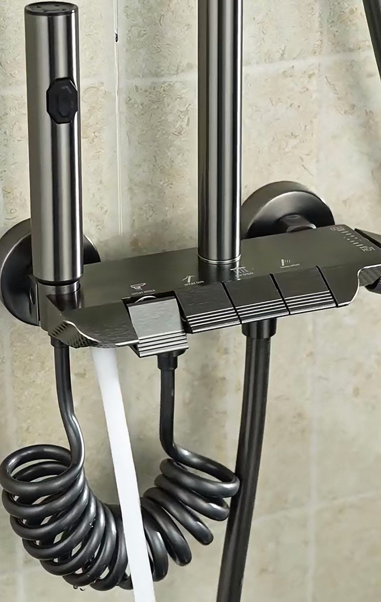 Faizee Home Hydroniq Duschsystem mit Thermostat – Regendusche, Handbrause & höhenverstellbare Duschstange