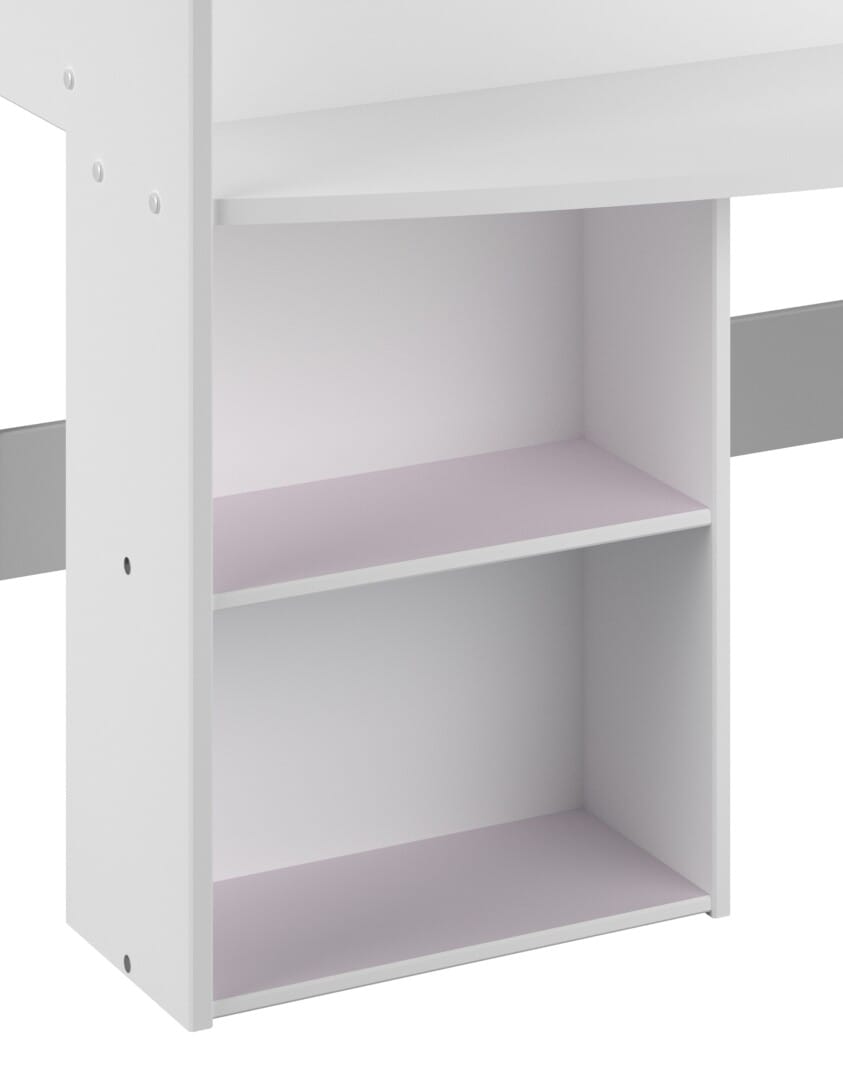 Parisot Pirouette 11 Hochbett Weiß/Grau oder Rosa 90x200 cm