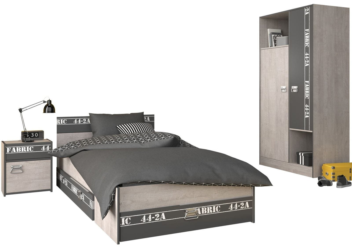 Parisot Fabric 2 Jugendzimmer-Set 4-teilig mit Bett & Stauraum