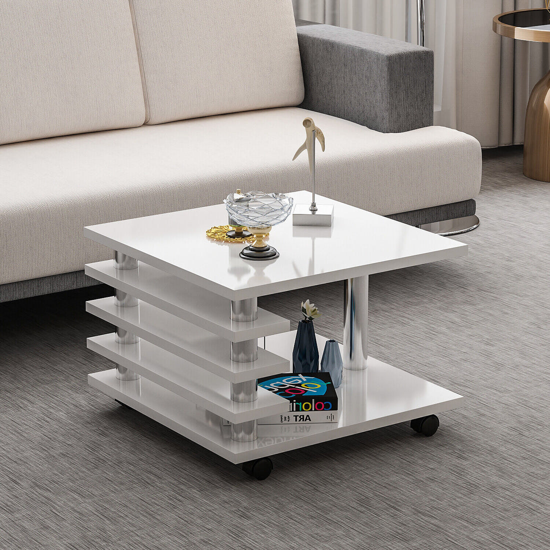 Couchtisch 65x65 cm melaminbeschichtet, elegant-Farboptionen