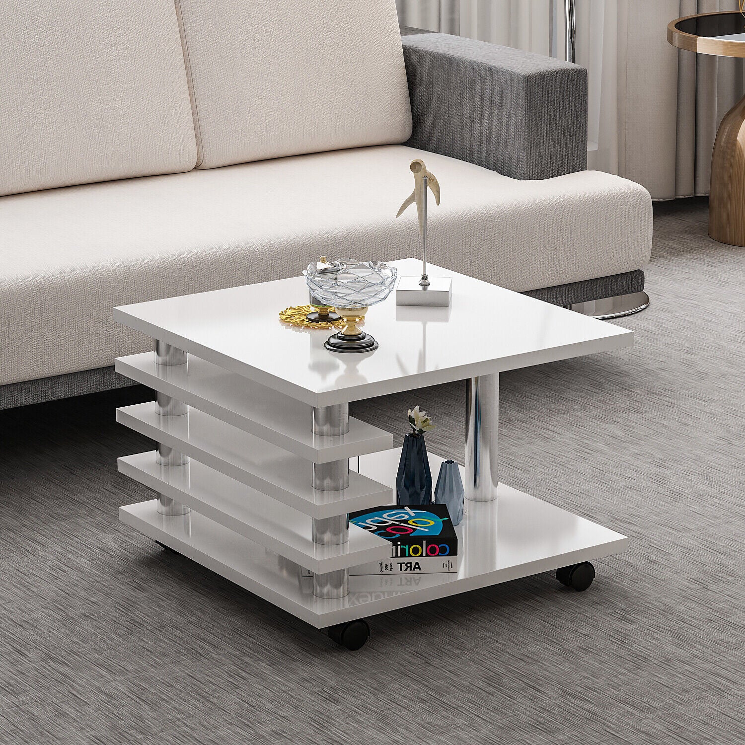Couchtisch 65x65 cm melaminbeschichtet, elegant-Farboptionen