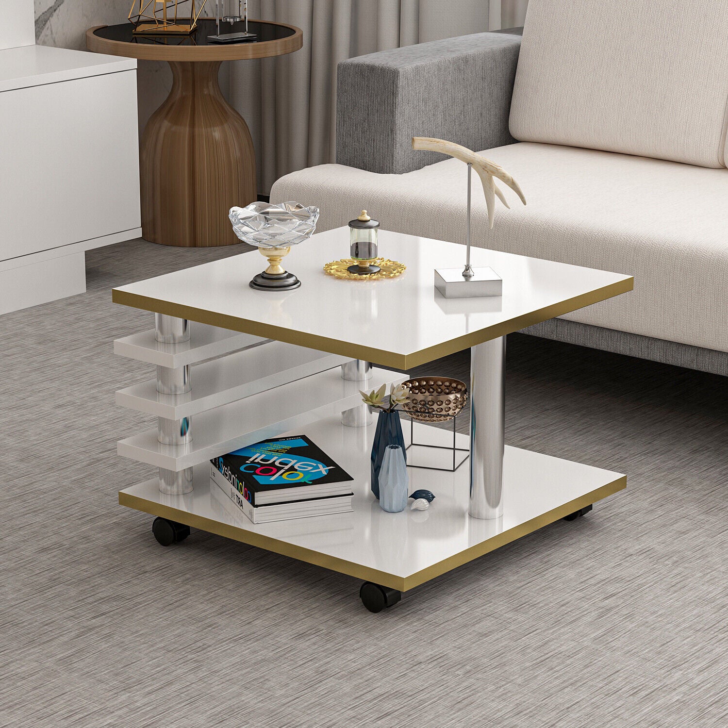 Couchtisch 65x65 cm melaminbeschichtet, elegant-Farboptionen
