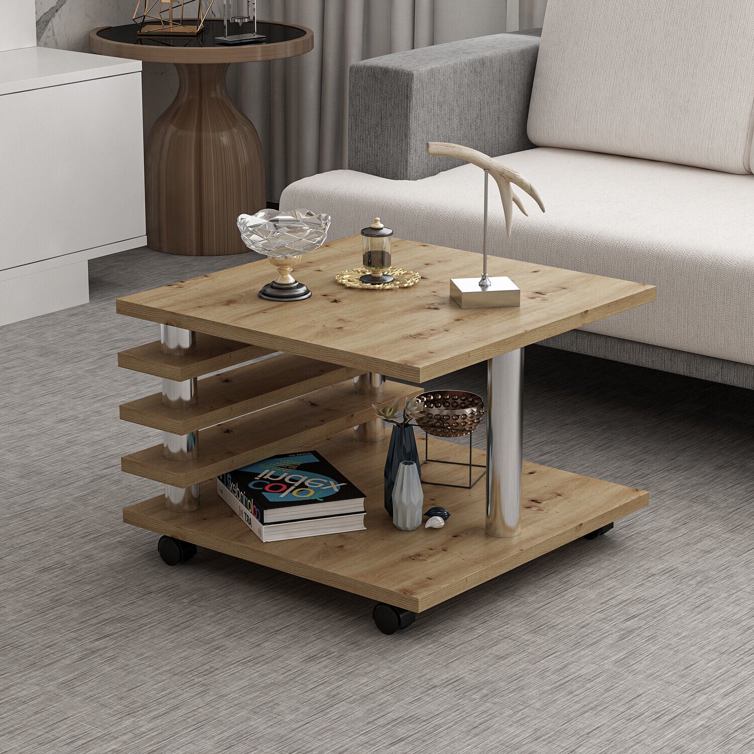 Couchtisch 65x65 cm melaminbeschichtet, elegant-Farboptionen