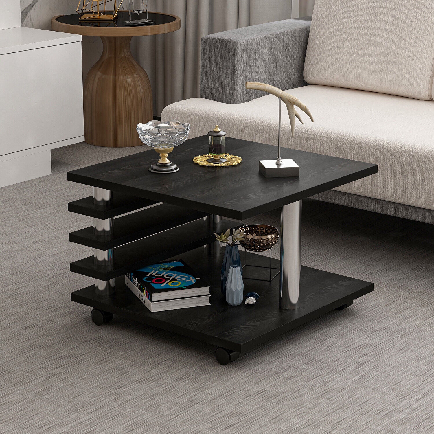 Couchtisch 65x65 cm melaminbeschichtet, elegant-Farboptionen