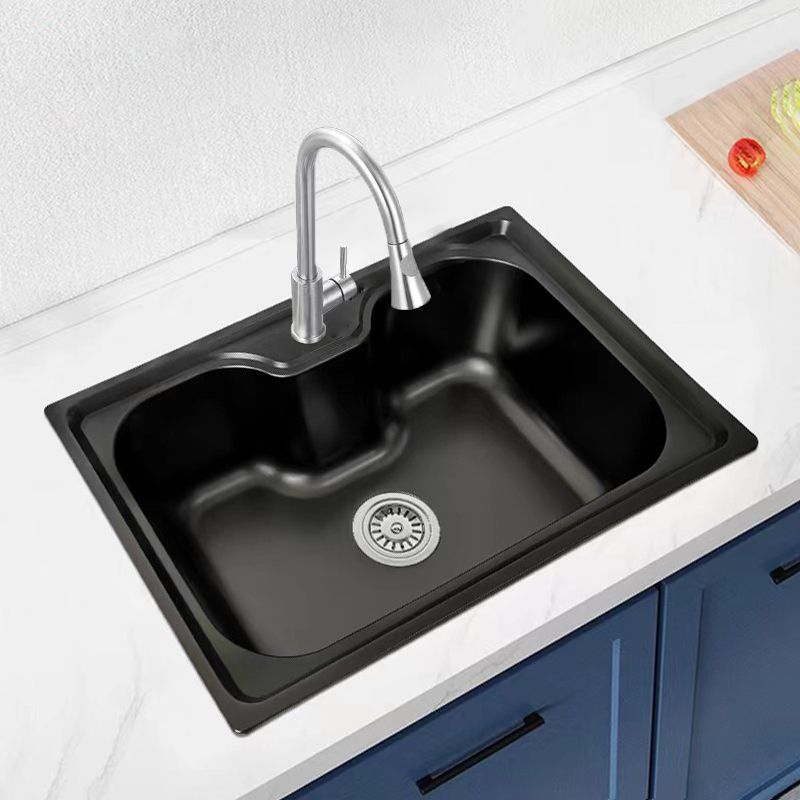 Edelstahlspüle 60x42 cm rechteckig inkl. Siphon-Set (Armatur optional)
