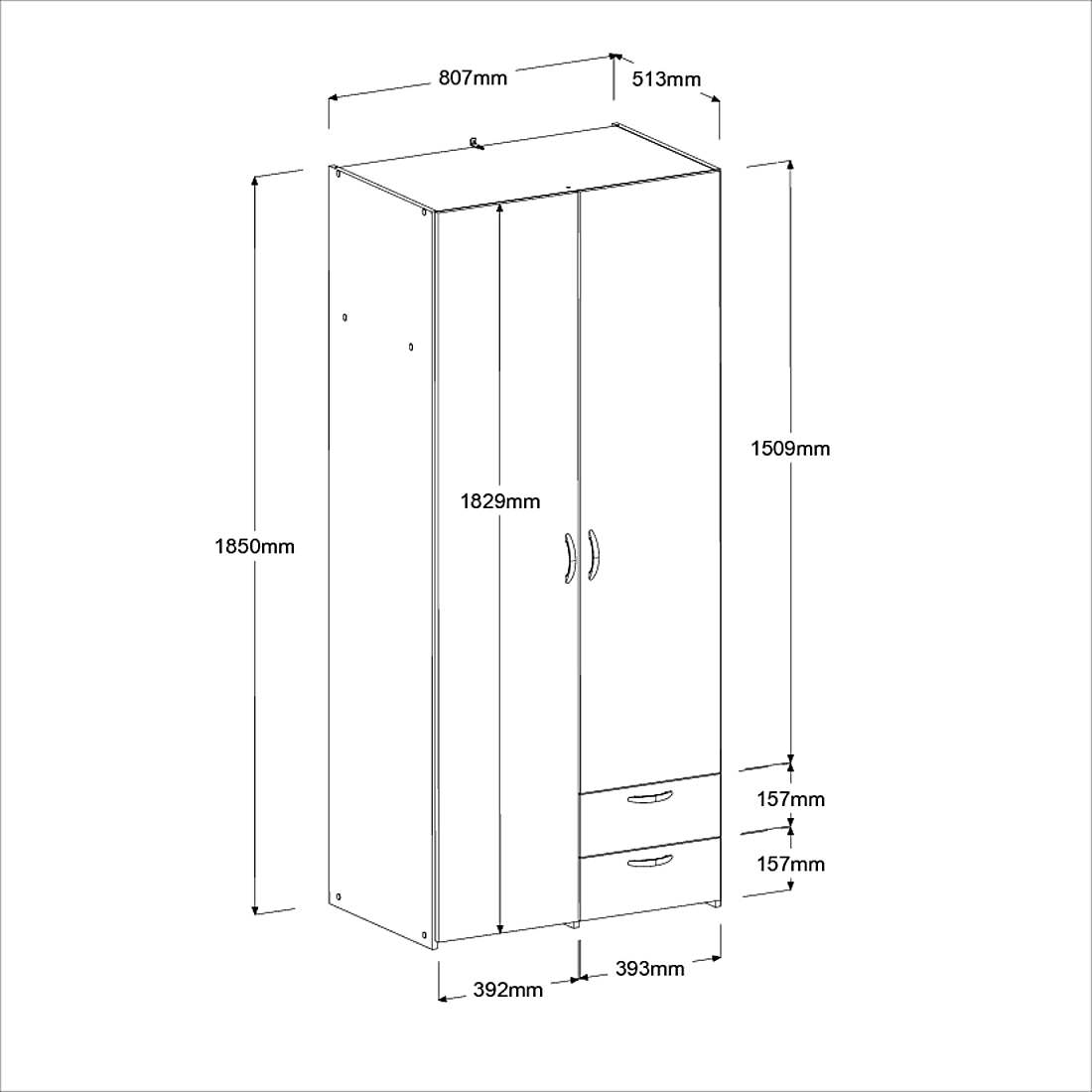Parisot -  Jade 11 | Jugendzimmer-Set – Halbhochbett mit Schreibtisch & Kleiderschrank 90 x 200 cm