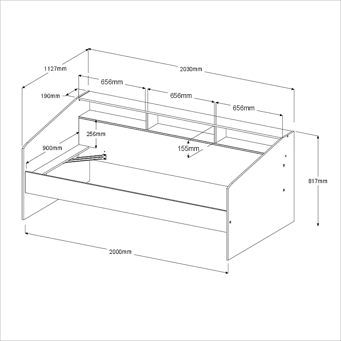 Parisot | Jugendzimmer-Set Sleep 11 | Bett 90x200 cm mit Regal, Bettschubkasten & Kleiderschrank