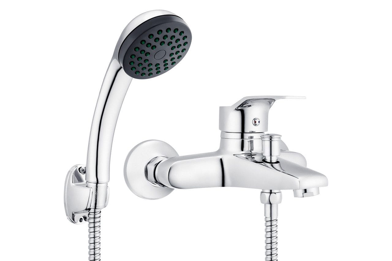 Faizee Home Badewannenarmatur Silber – Einhandmischer mit Handbrause & 1,5 m Brauseschlauch