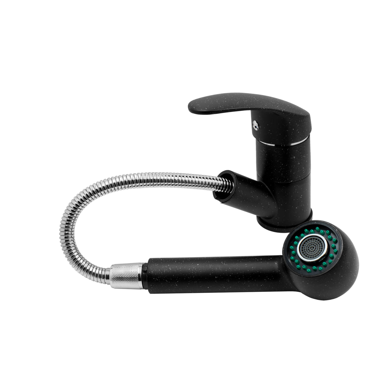 Belmondo Einbau-Granitspüle 44 x 46 cm, inklusive Siphon-Set, Armatur wählbar