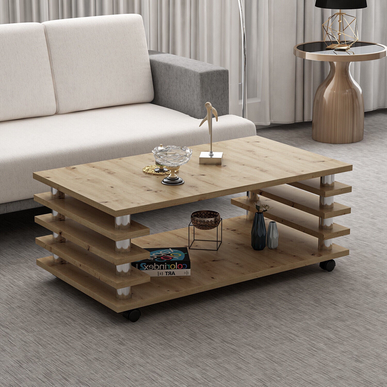Couchtisch 115x65 cm – melaminbeschichtet, elegant