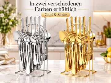 Faizee Home Besteckset 24-teilig für 6 Personen – Edelstahl Besteck mit Geschenkbox