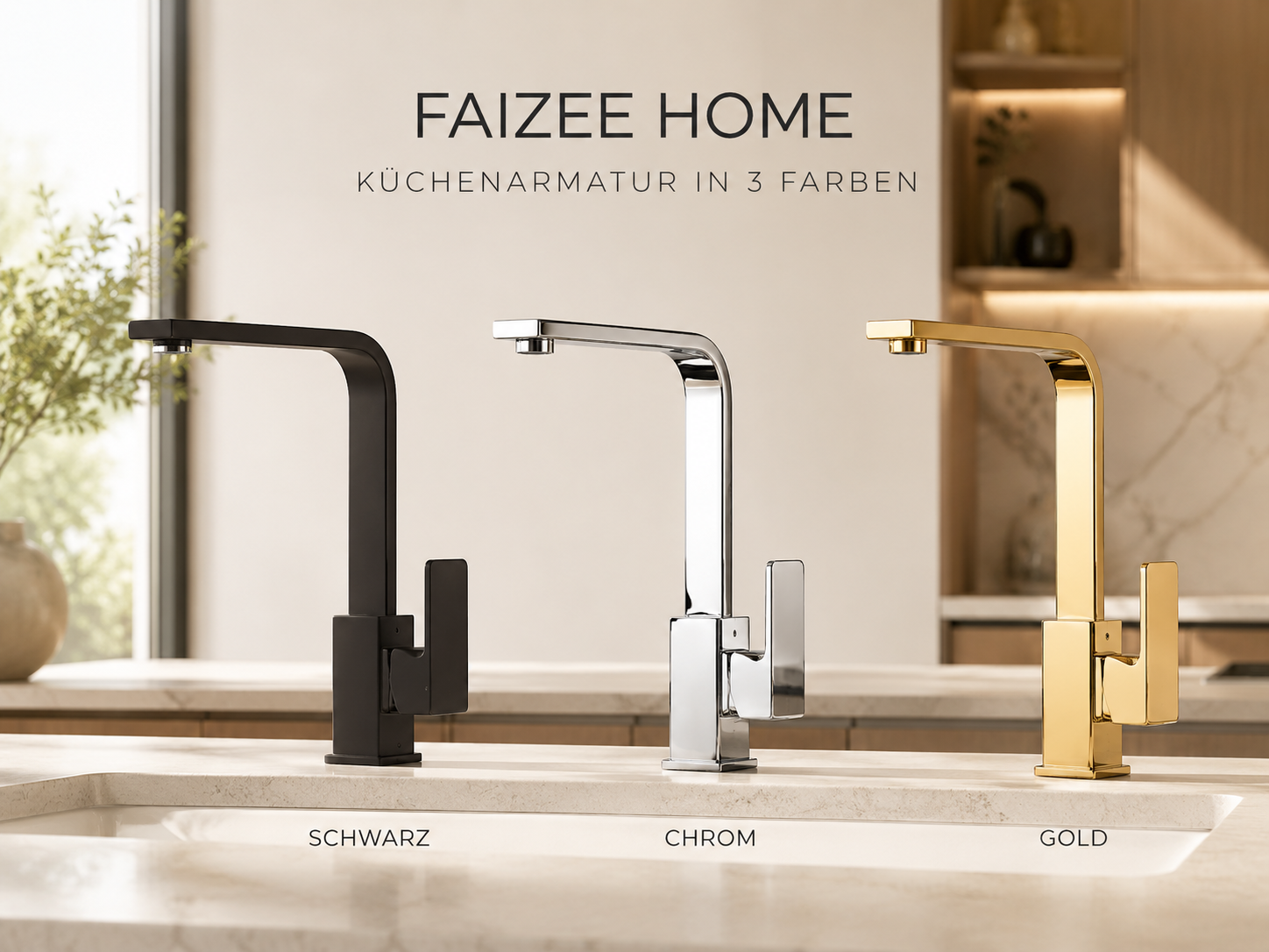 Faizee Möbel NEXO Küchenarmatur 360° drehbar – Wassersparend