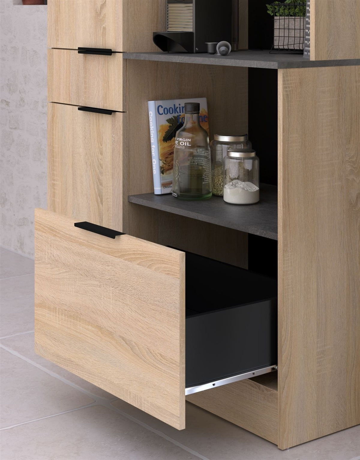 Parisot Fumay 2 Schrank-Set, 2-teilig, Eiche Betonoptik