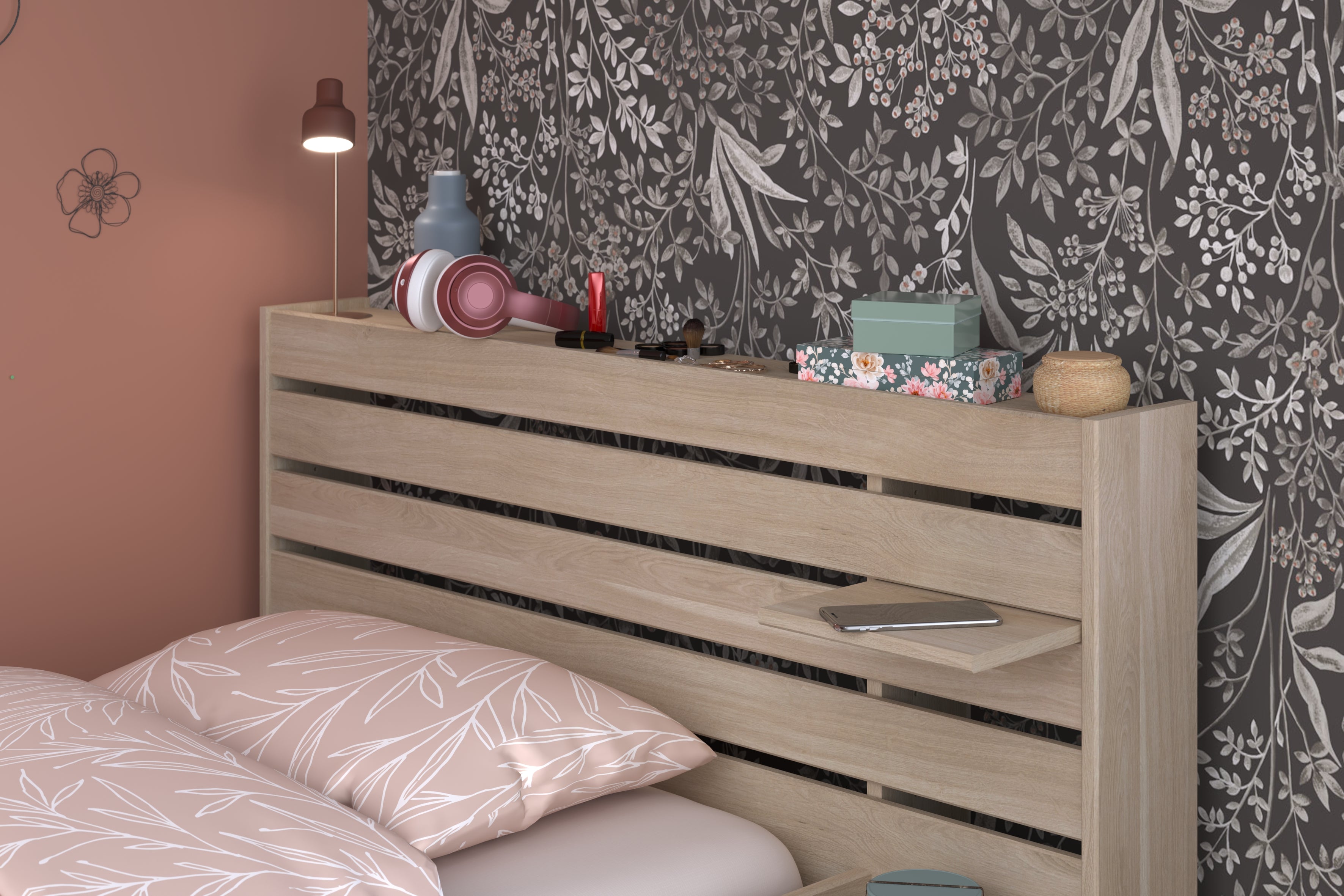 Parisot - Escale 11 | Jugendzimmer-Set – Stauraumbett mit 2 Schubkästen & Kommode 90 x 200 cm