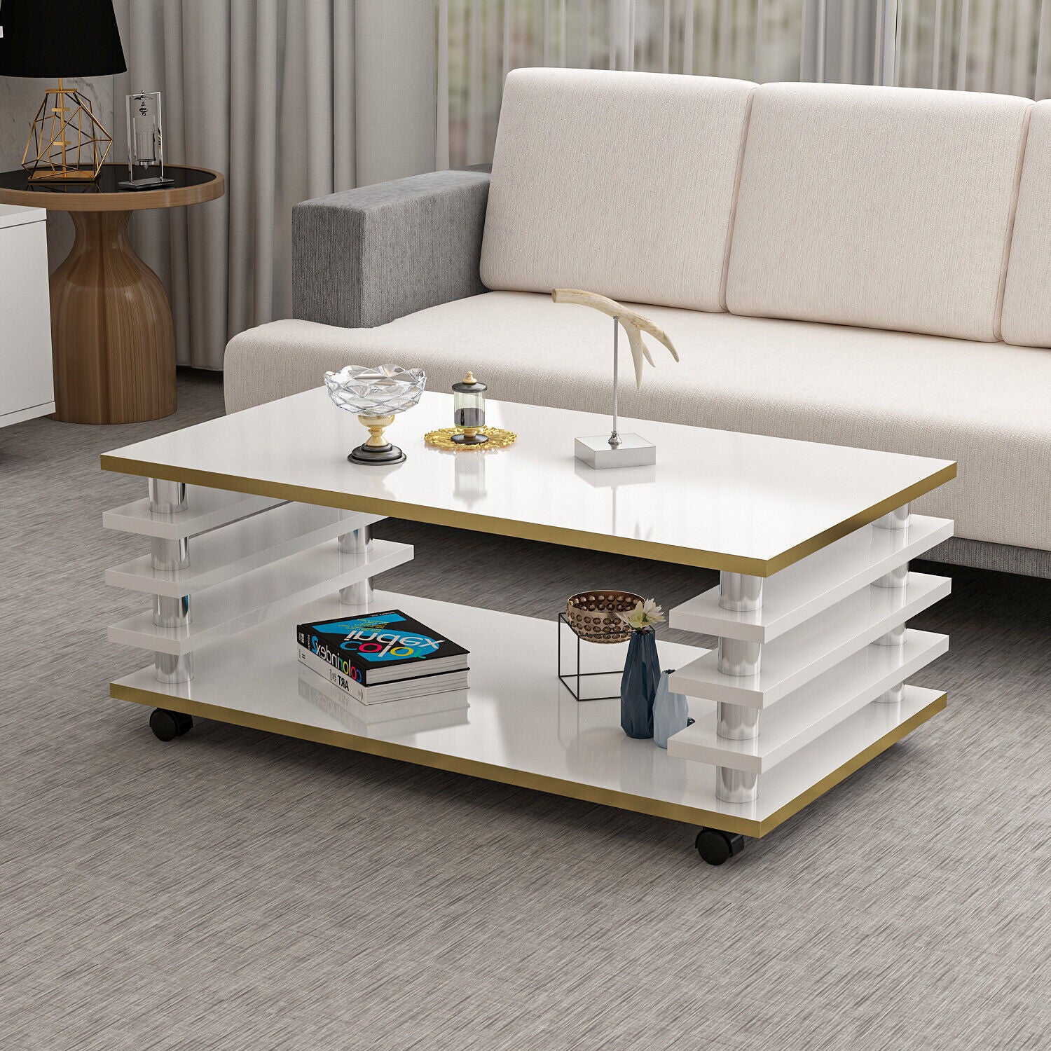 Couchtisch 115x65 cm – melaminbeschichtet, elegant