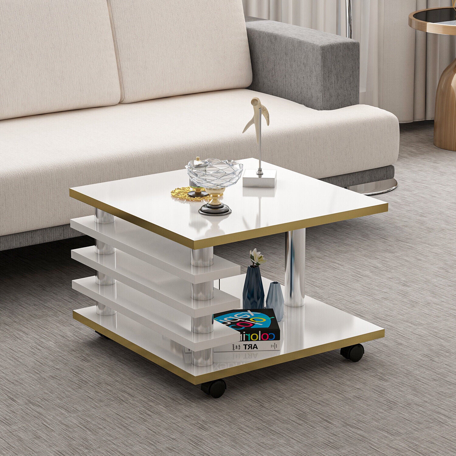 Couchtisch 65x65 cm melaminbeschichtet, elegant-Farboptionen
