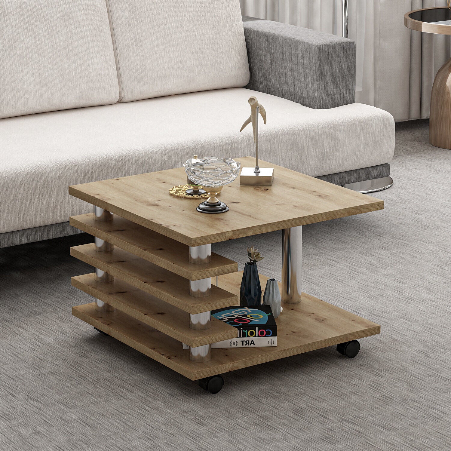 Couchtisch 65x65 cm melaminbeschichtet, elegant-Farboptionen