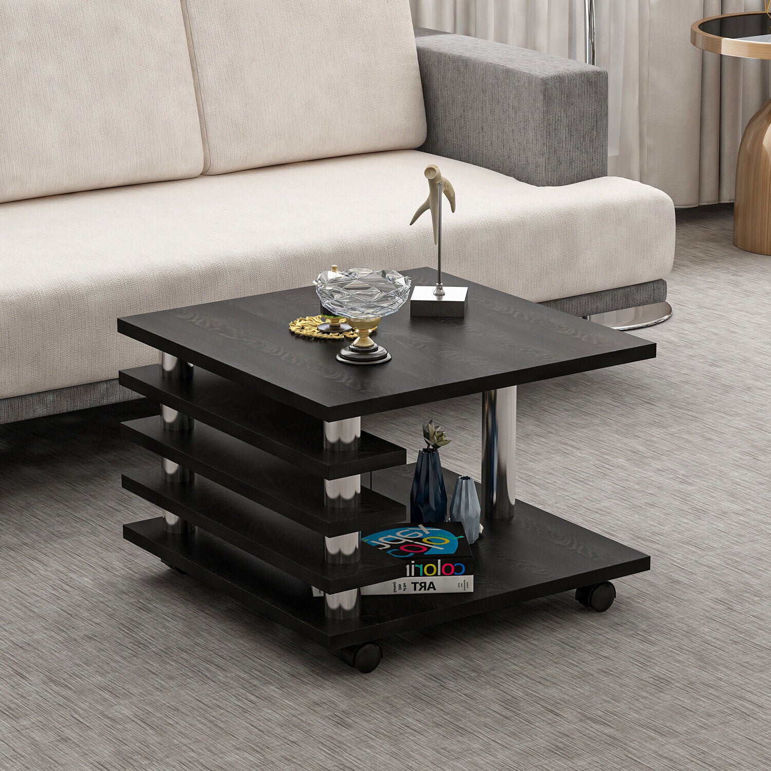 Couchtisch 65x65 cm melaminbeschichtet, elegant-Farboptionen