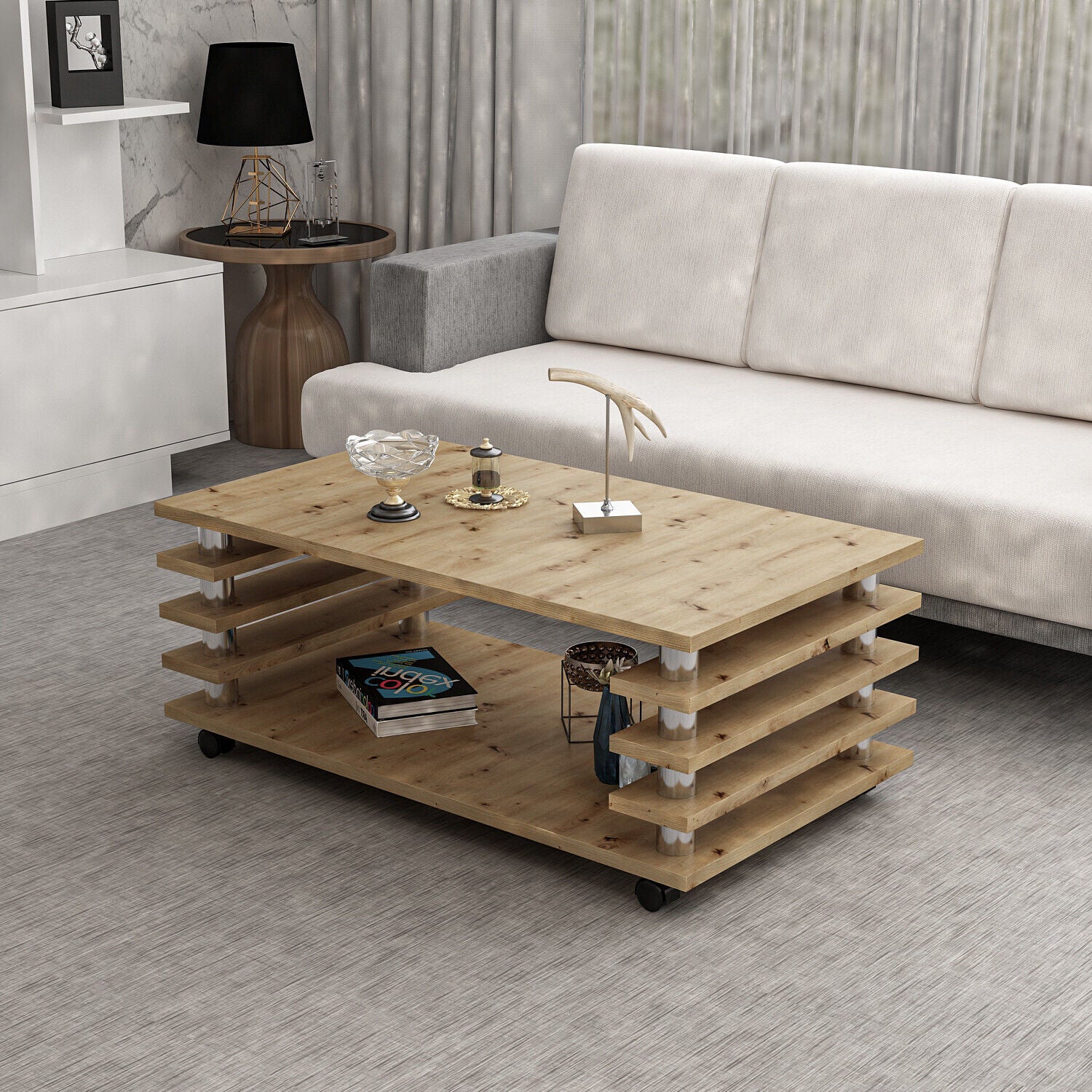Couchtisch 115x65 cm – melaminbeschichtet, elegant