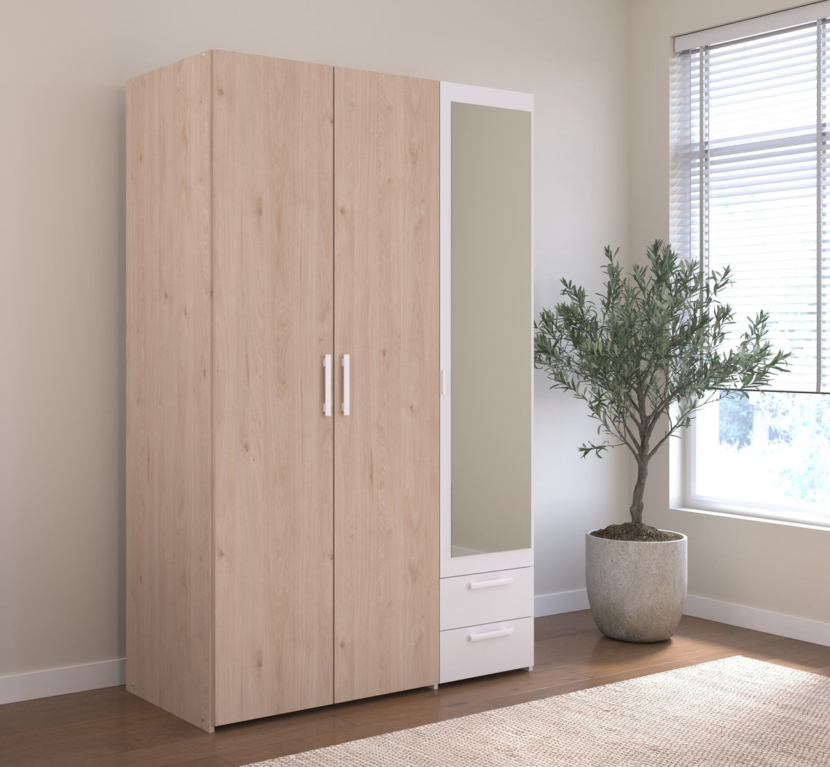 Parisot Daily 24 Kleiderschrank mit Spiegel, 3-türig