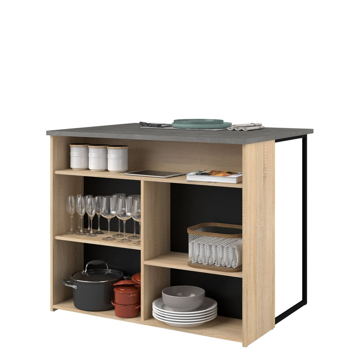 Parisot Fumay 2 Schrank-Set, 2-teilig, Eiche Betonoptik