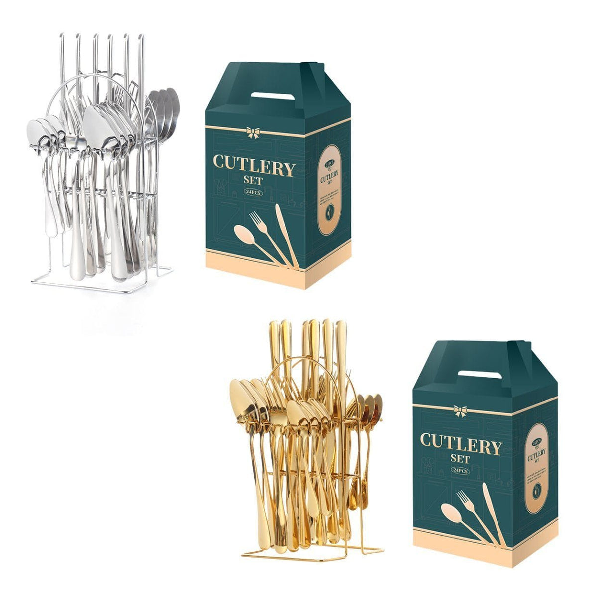 Faizee Home Besteckset 24-teilig für 6 Personen – Edelstahl Besteck mit Geschenkbox
