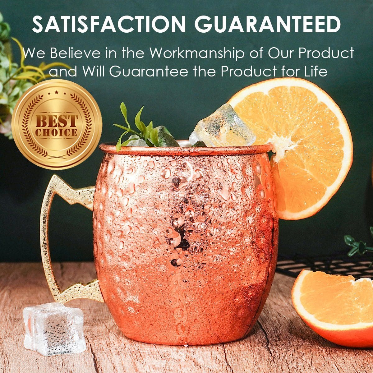 Faizee Home Moscow Mule Becher 530 ml – Gehämmerte Optik – Edelstahl innen –
