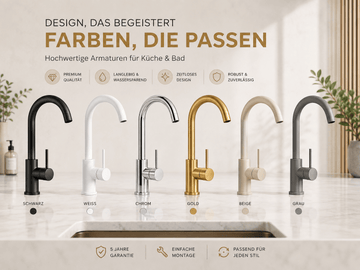Genial Küchenarmatur – Hochwertige Spültischarmatur aus Messing inkl. Montageset