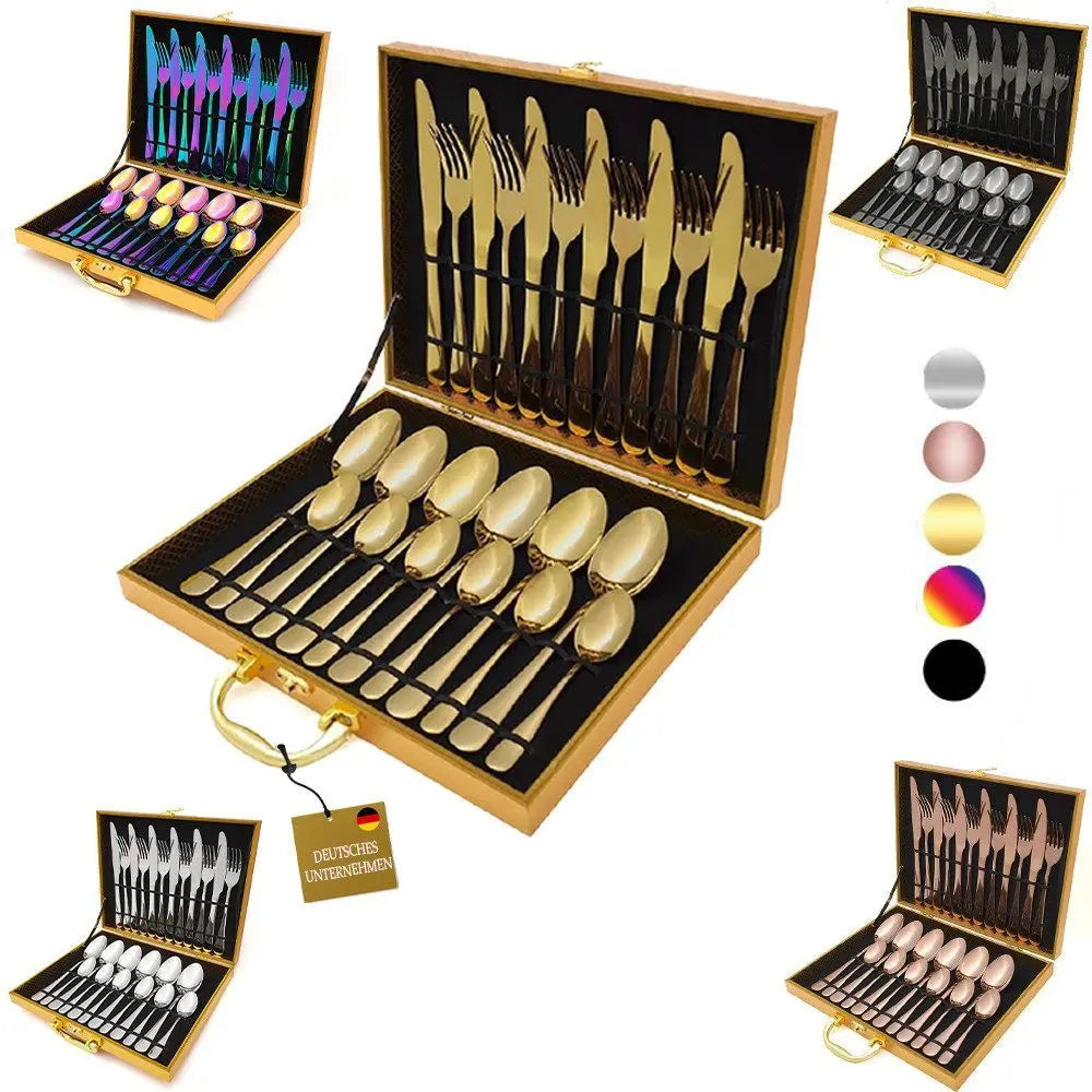 Faizee Home Besteck-Set aus Edelstahl – 5 Farben, spülmaschinengeeignet & mit Geschenkbox