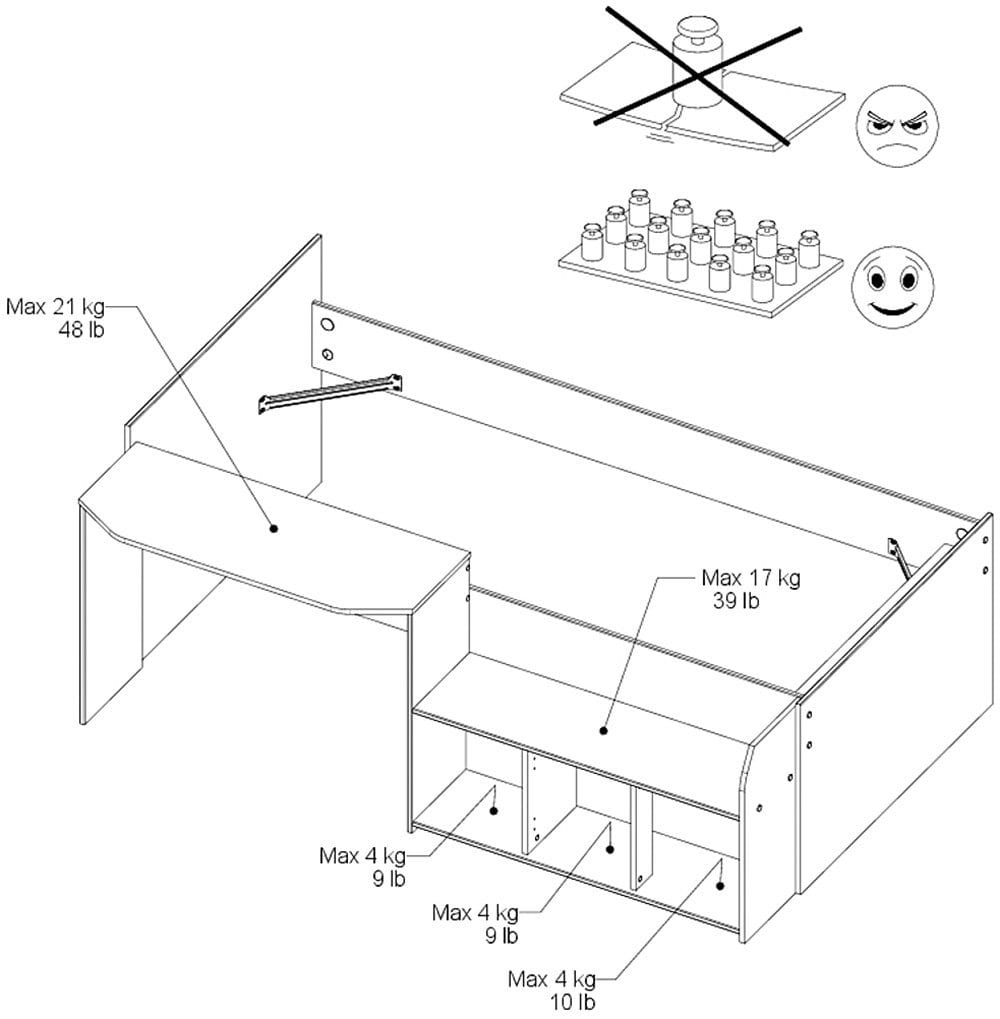 Parisot Jade 11 Jugendzimmer-Set 2-tlg. mit Hochbett & Kleiderschrank