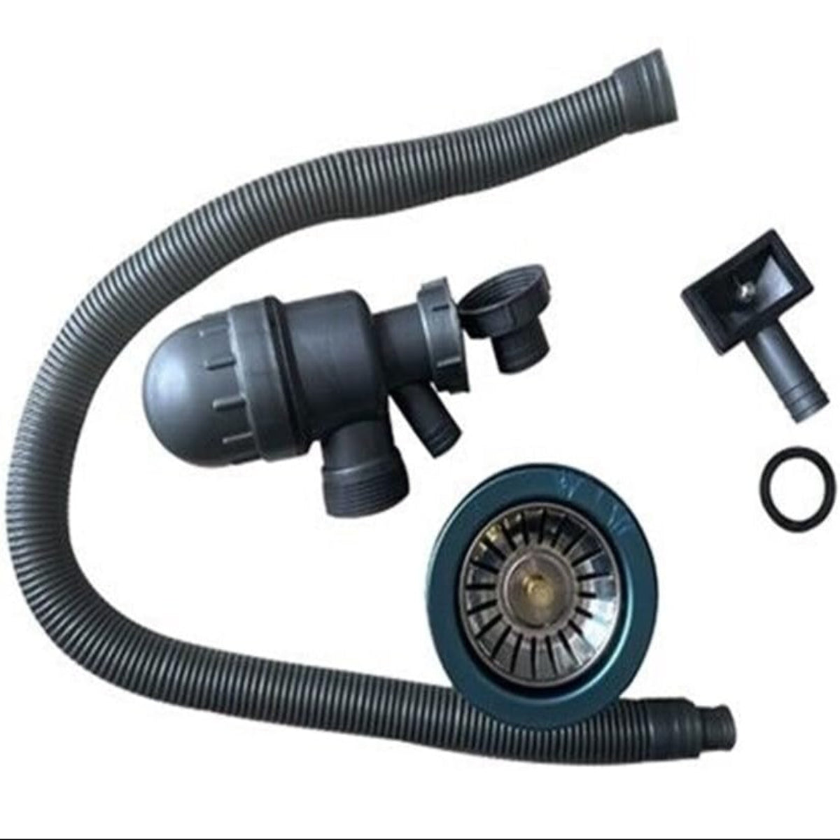 Edelstahlspüle 60x42 cm – Rechteckige Küchenspüle mit Siphon-Set In verschiedenen Farben, mit oder ohne Armatur