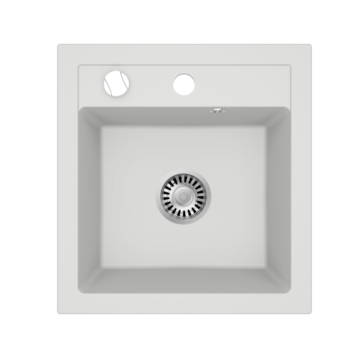 Granitspüle 49x52 cm – Milano Einbauspüle, reversibel montierbar, inkl. Siphon