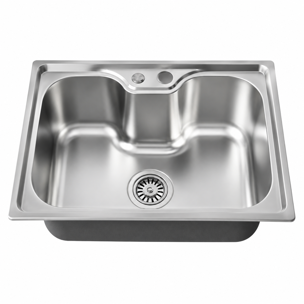 Faizee Home Edelstahlspüle 60 × 42 × 20 cm – 0,8 mm Edelstahl – Silber, Schwarz oder Gold – Mit Siphon-Set