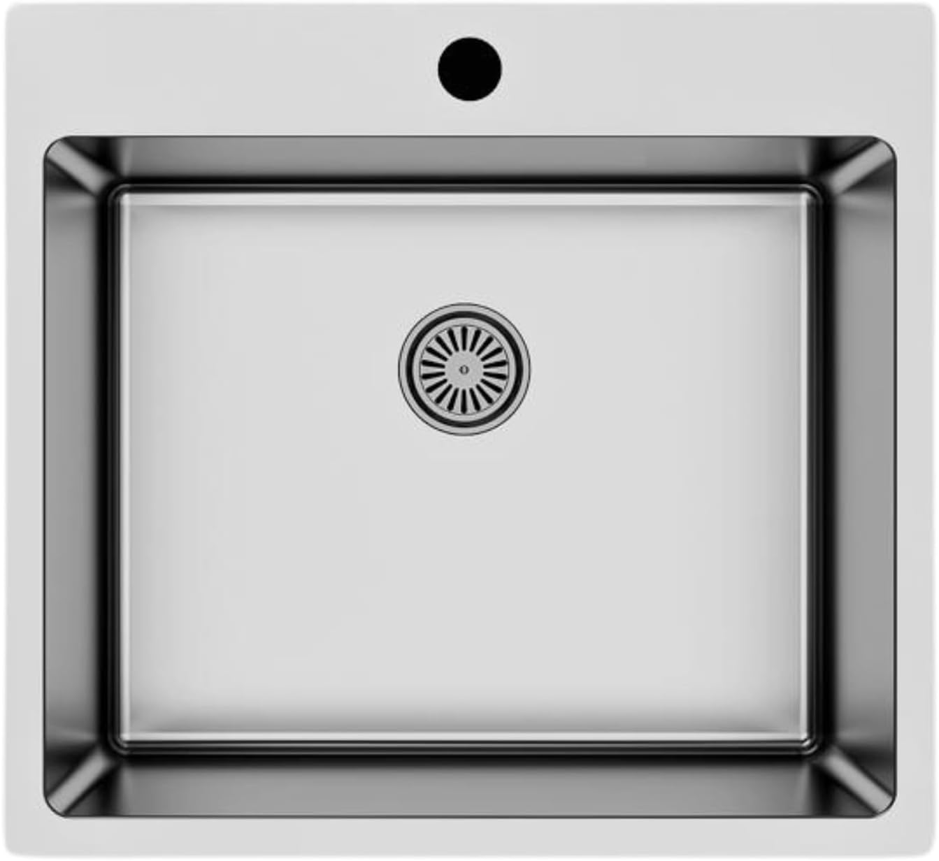 Edelstahlspüle 50,5x55 cm inkl. Siphon-Set