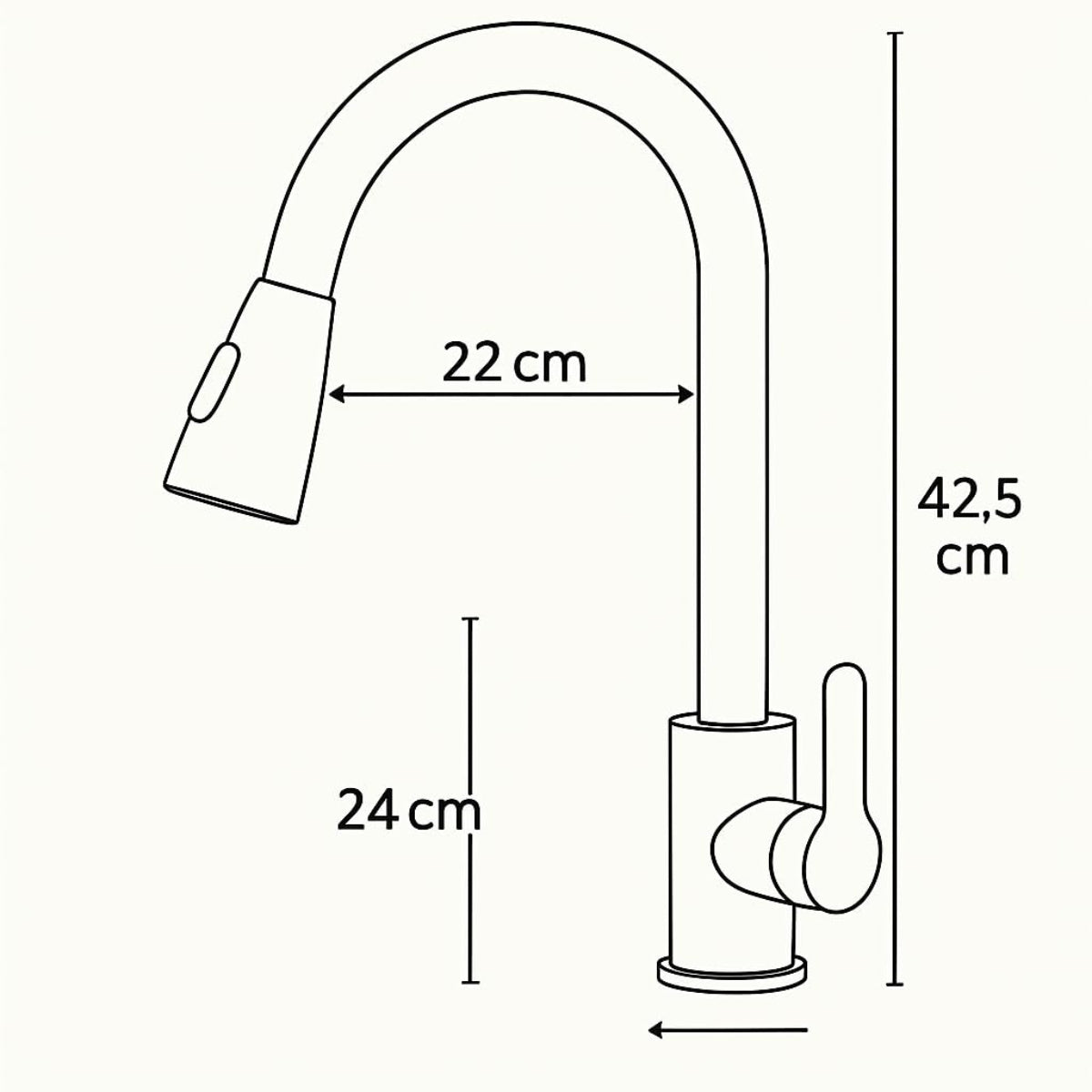 Küchenarmatur mit 360° Schwenkauslauf – Hochwertiger Wasserhahn aus Messing mit Zugbrause & Keramikkartusche