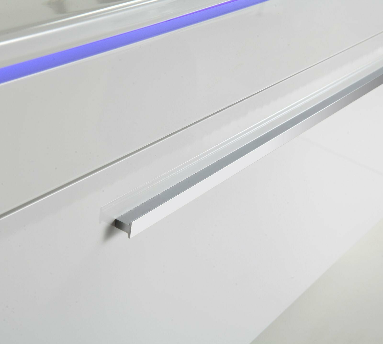 Badmöbel Set 90cm Weiß Hochglanz mit LED Spiegel