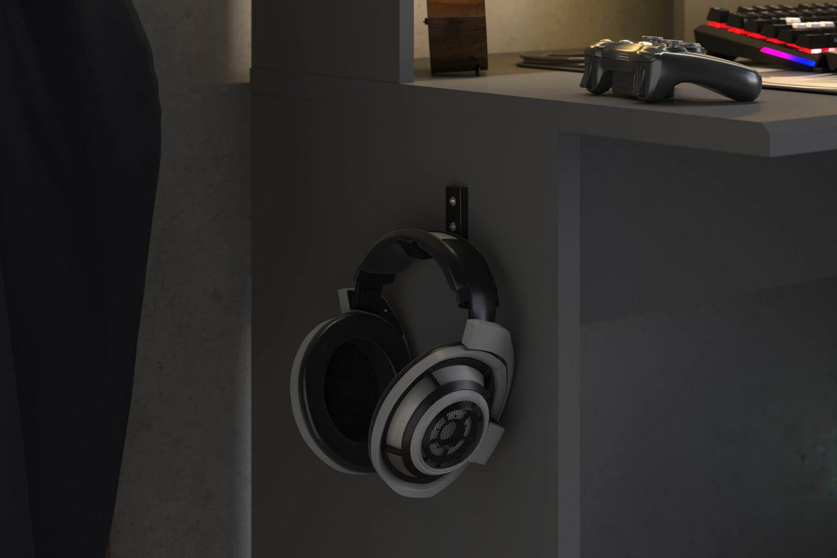 Parisot Work 11 Gaming Tisch 2-teilig – Gaming Eckschreibtisch mit LED Farbwechsel, Headsethalter & Fächern