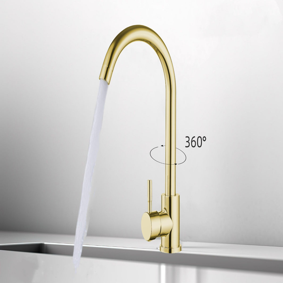 Küchenarmatur mit 360° Schwenkauslauf – Hochwertiger Wasserhahn aus Messing mit Zugbrause & Keramikkartusche