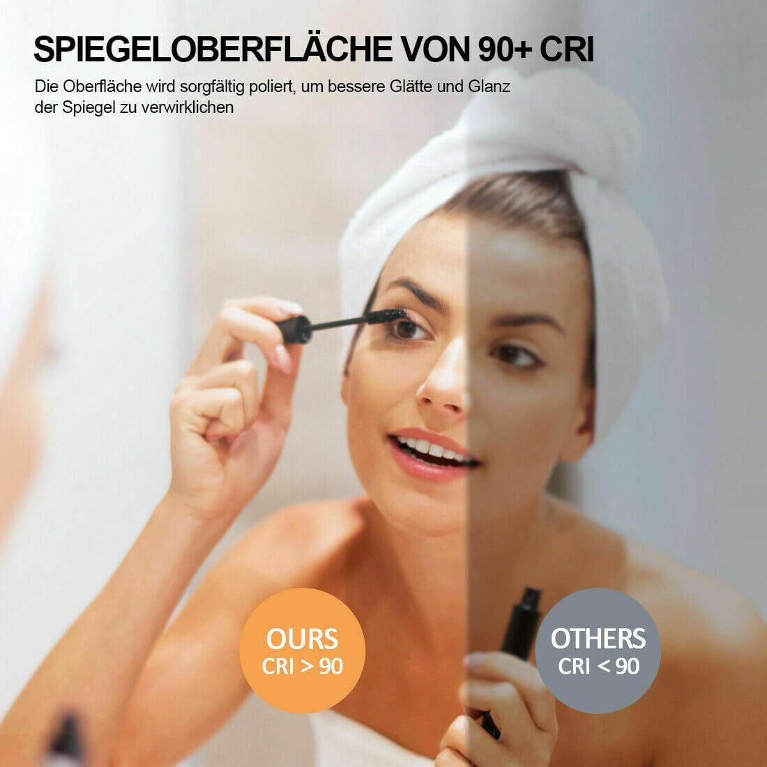 Badmöbel Set 90 cm – Hochglanz Weiß oder Schwarz mit Spiegel, Keramik-Waschbecken & Soft-Close Unterschrank
