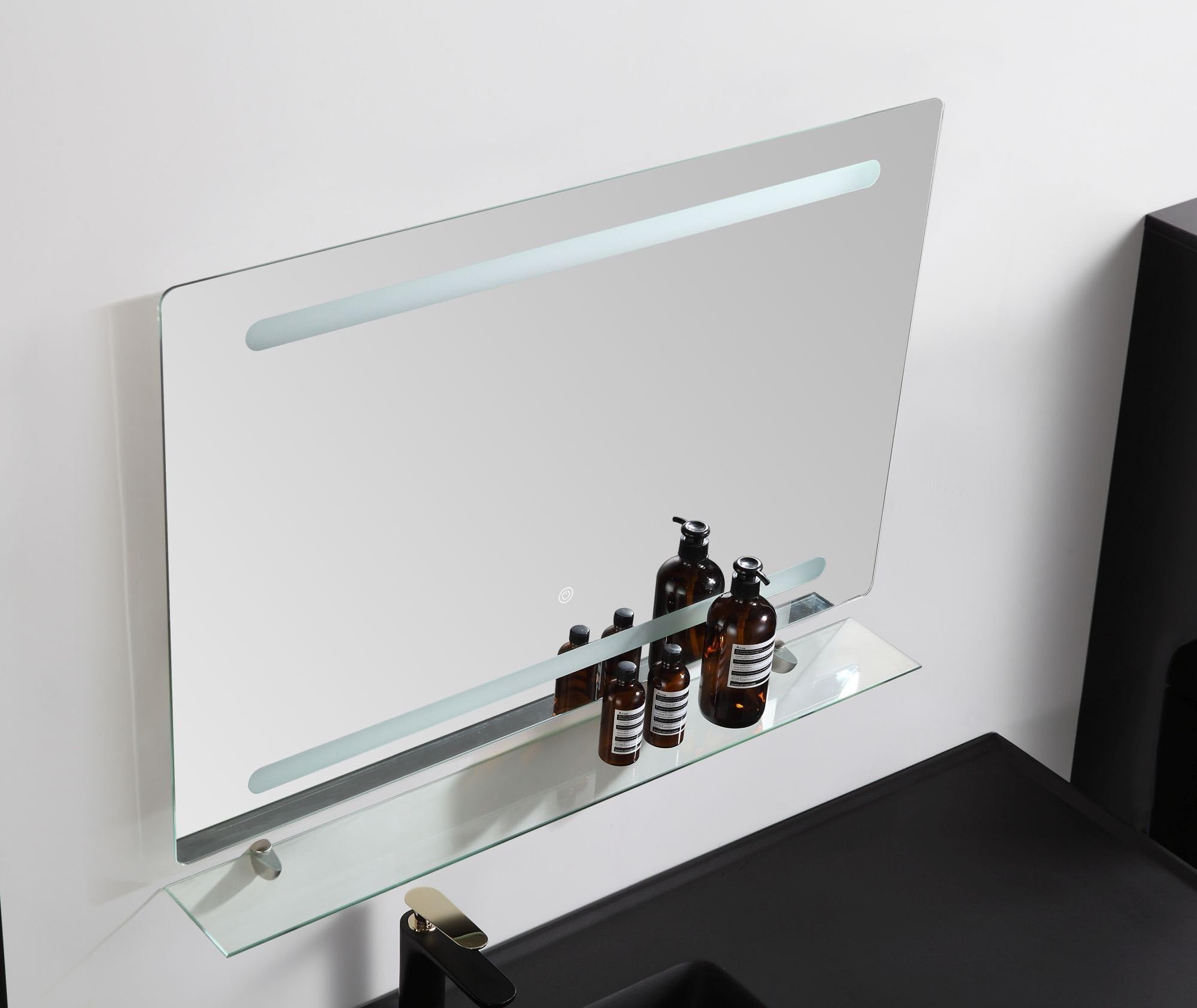 Faizee Möbel Badmöbel-Set 90cm Schwarz