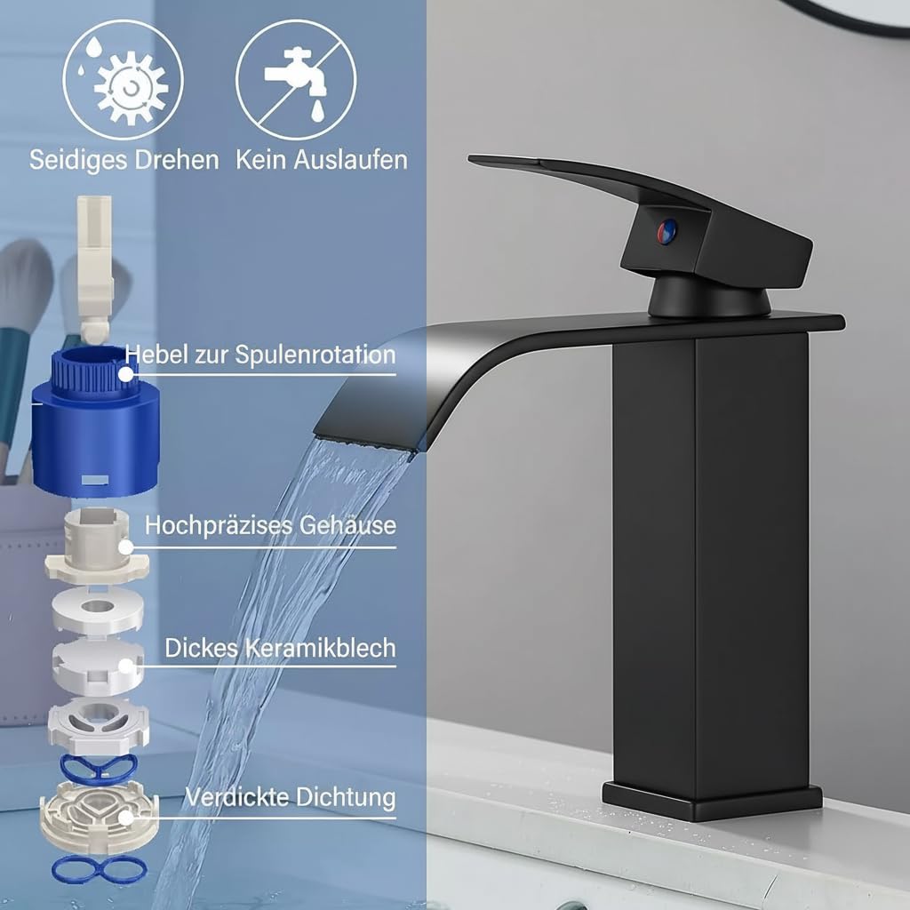 Küchenarmatur mit 360° Schwenkauslauf – Hochwertiger Wasserhahn aus Messing mit Zugbrause & Keramikkartusche