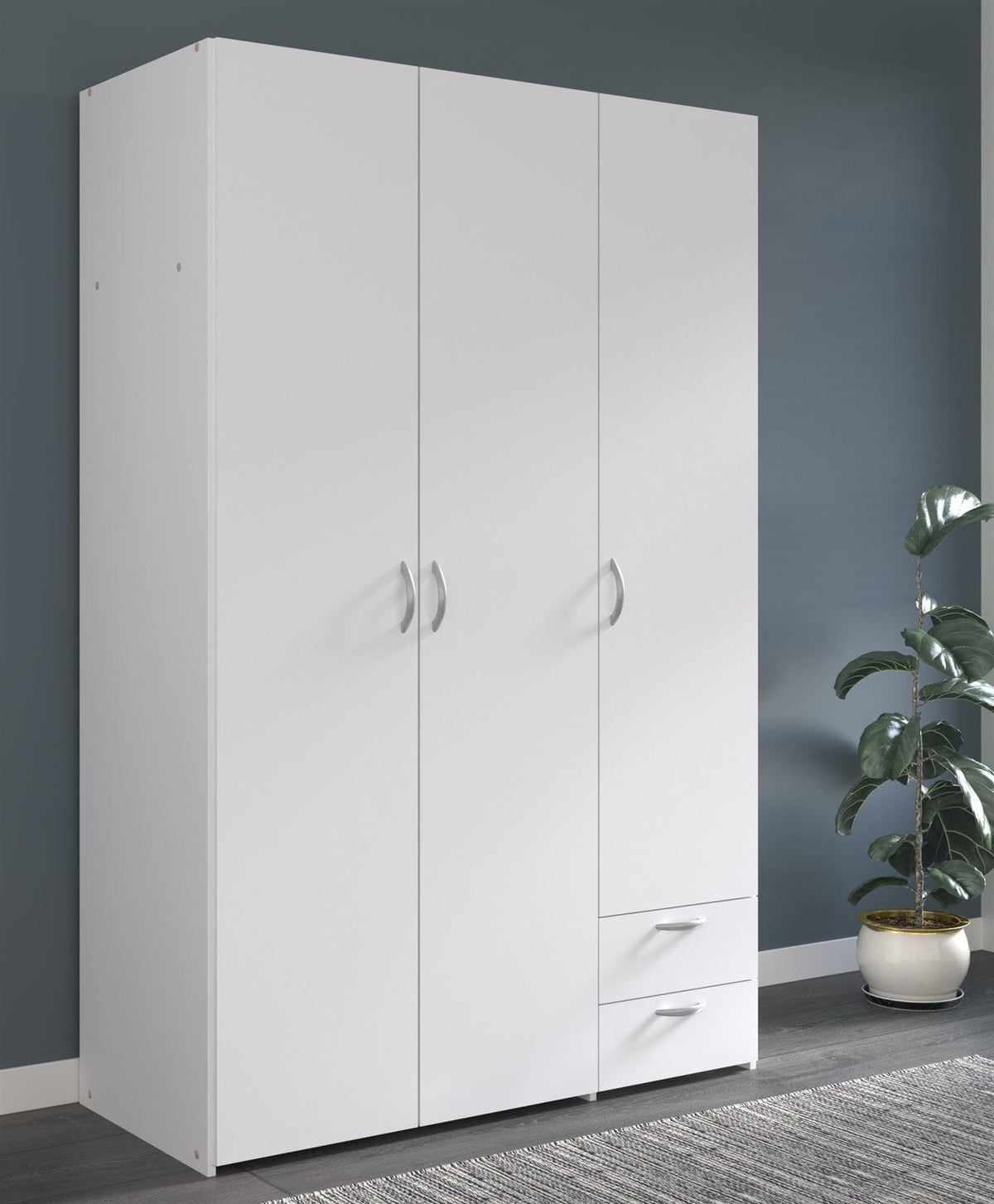 Parisot Daily 2 Kleiderschrank 160 cm Weiß – modern & geräumig