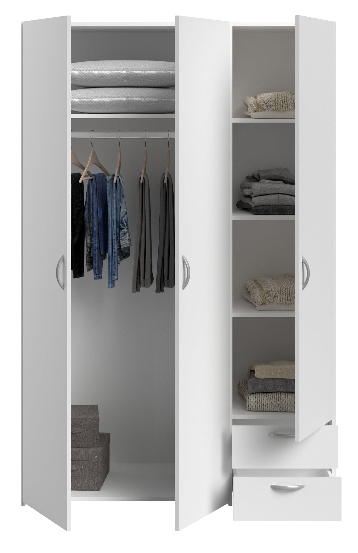 Parisot Daily 2 Kleiderschrank 160 cm Weiß – modern & geräumig
