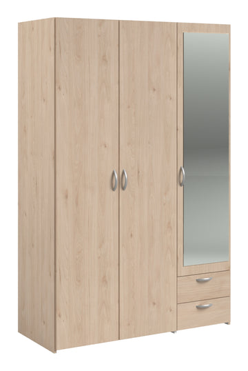 Parisot - Daily 14 | Kleiderschrank 3-türig Braun mit Spiegel 120x185x51