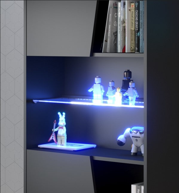 Parisot -  Meta 12 |  Gaming-Set – Gaming-Schreibtisch mit LED & Regal