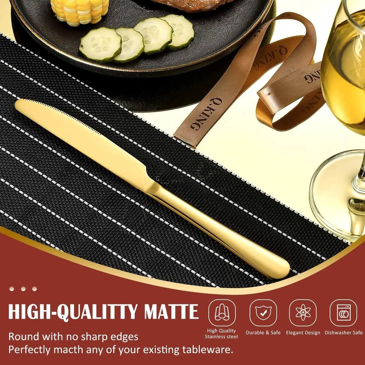 Faizee Home 24-teiliges Besteckset für 6 Personen – Edelstahl, 5 Farben & Geschenkbox