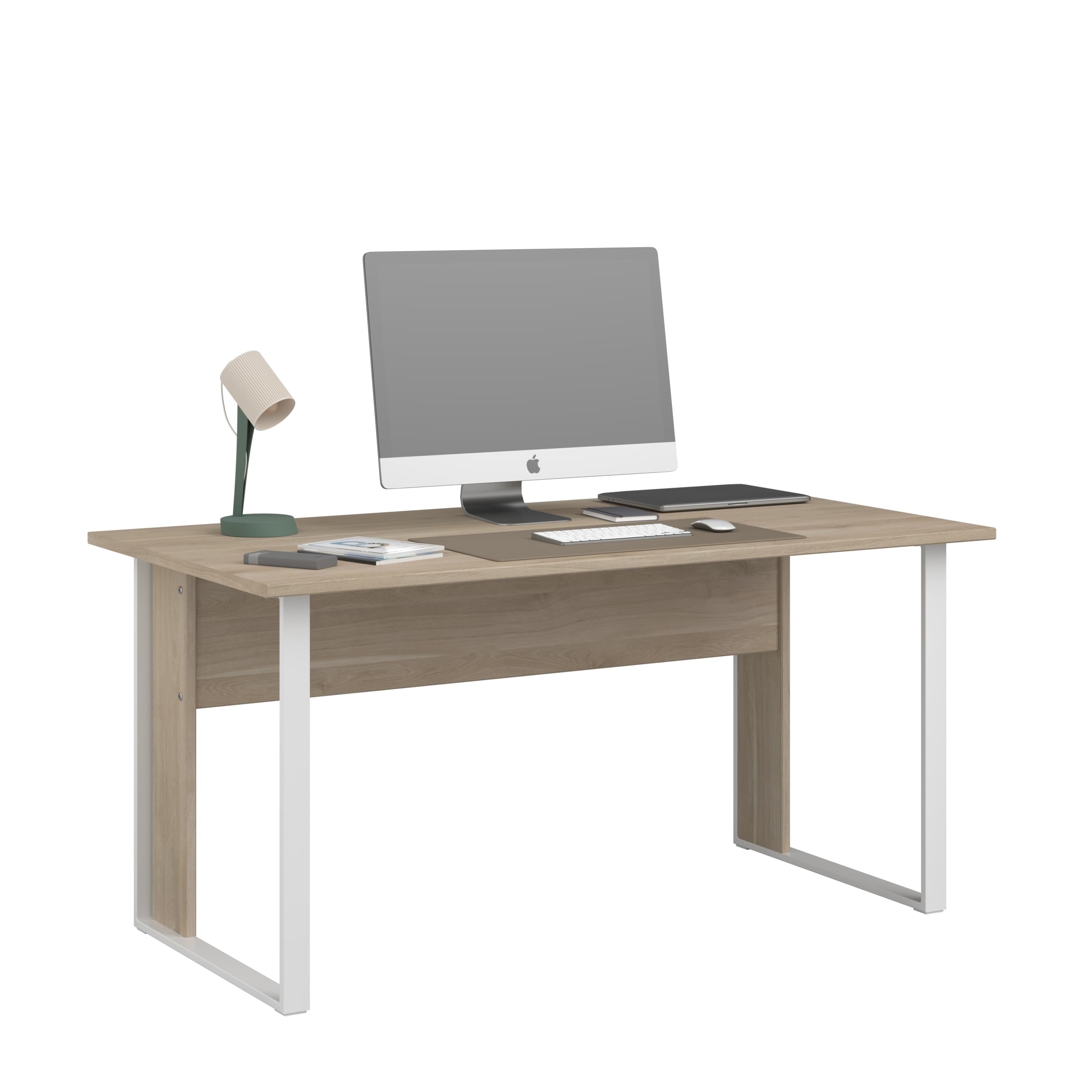 Parisot Start Up 22 Büromöbel-Set 3-teilig – Schreibtisch 150 × 80 cm mit 2 Regalen, Metallgestell & Japanische Eiche