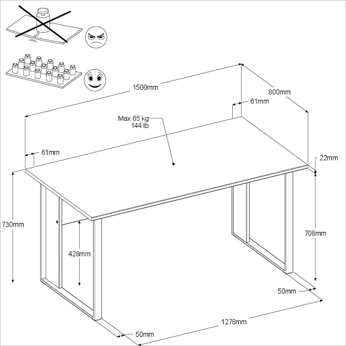 Parisot Start Up 13 Büro-Komplett-Set – Schreibtisch, Container, 2 Regale & Regalaufsatz – Weiß / Japanische Eiche