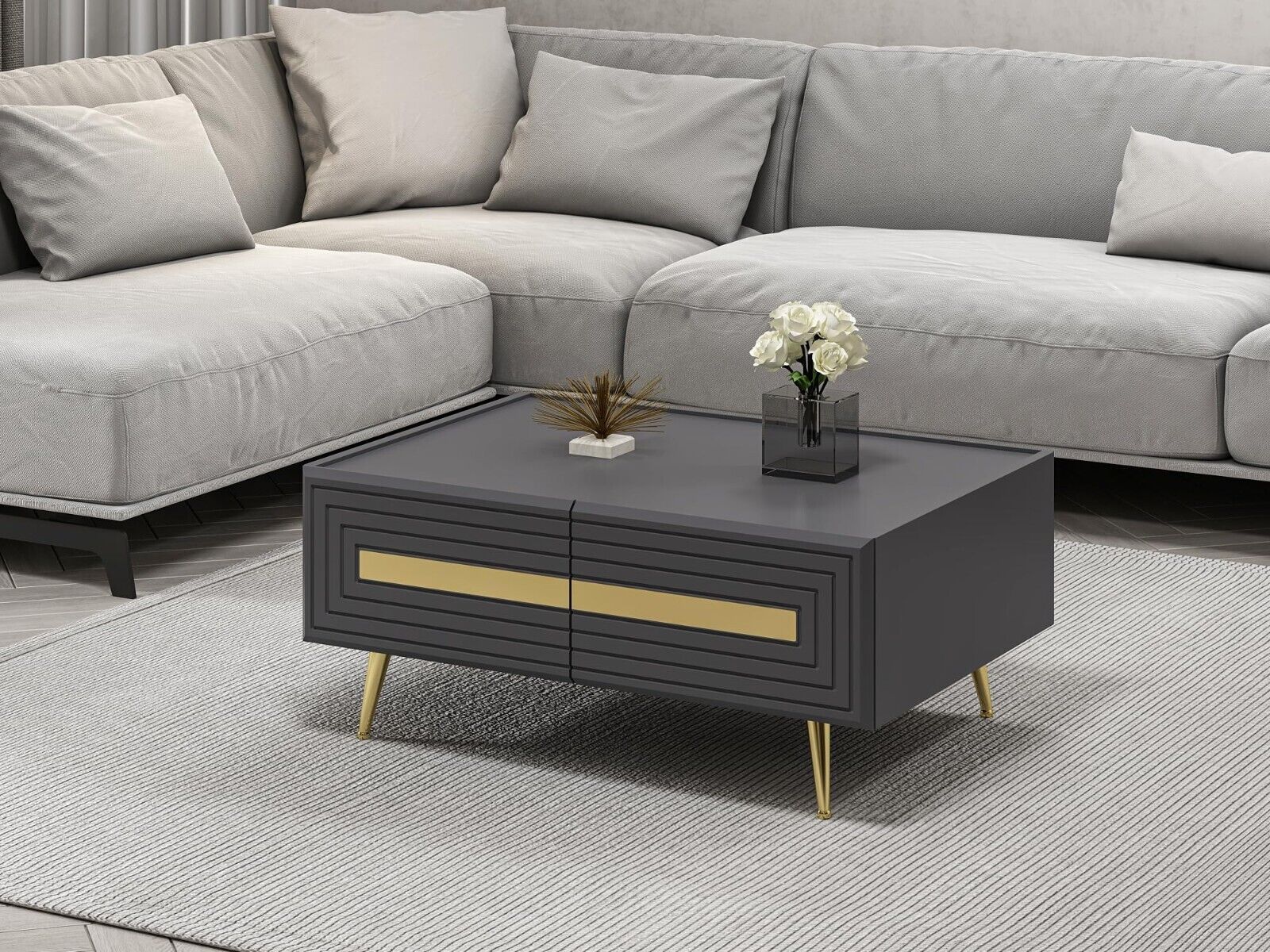 Couchtisch 90x64 cm – elegant, melaminbeschichtet